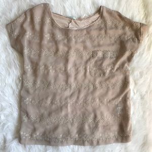 SOLD Kimchi Blue (Urban Outfitters) Sheer Nude Tee